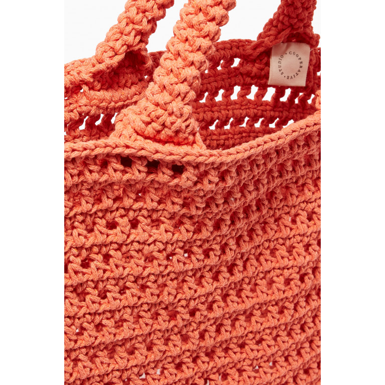 Cooperative Studio - Crochet Tote Bag in Recycled Cotton Orange