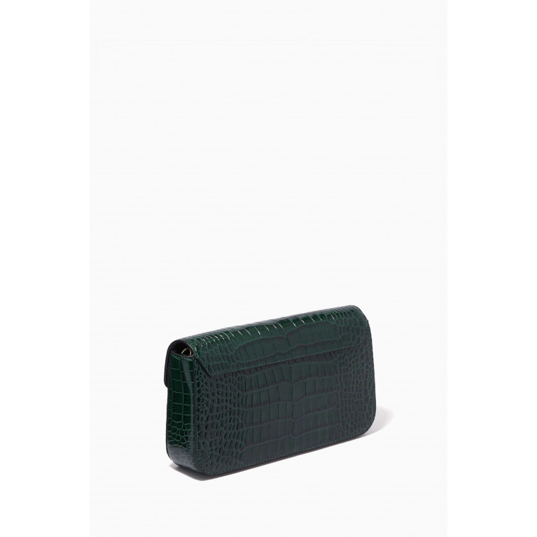 Strathberry - East West Baguette Clutch Bag in Croc-embossed Leather