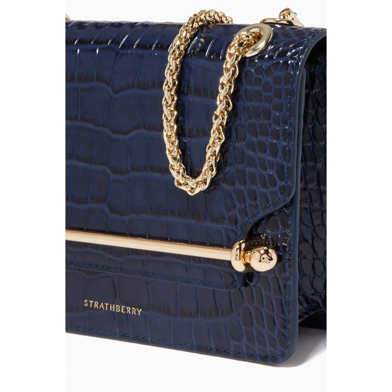 Strathberry - Mini East West Bag in Croc-embossed Leather