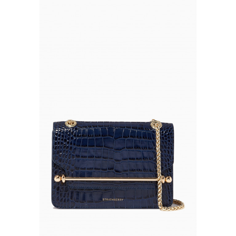 Strathberry - Mini East West Bag in Croc-embossed Leather