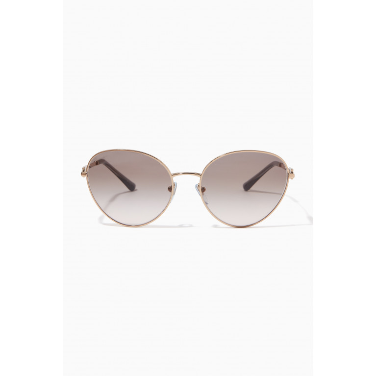 Bvlgari - Mono Oval Sunglasses in Metal