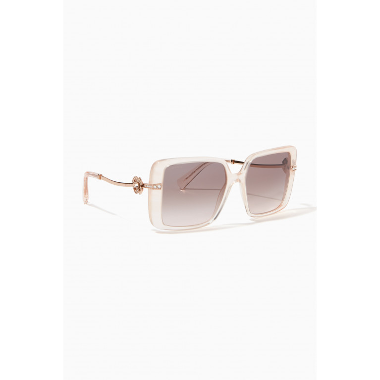 Bvlgari - Oversized D-frame Sunglasses in Acetate & Metal
