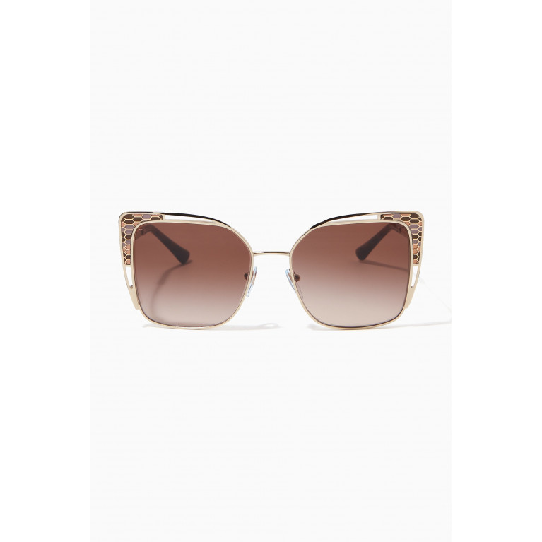 Bvlgari - Oversized D-frame Sunglasses in Metal