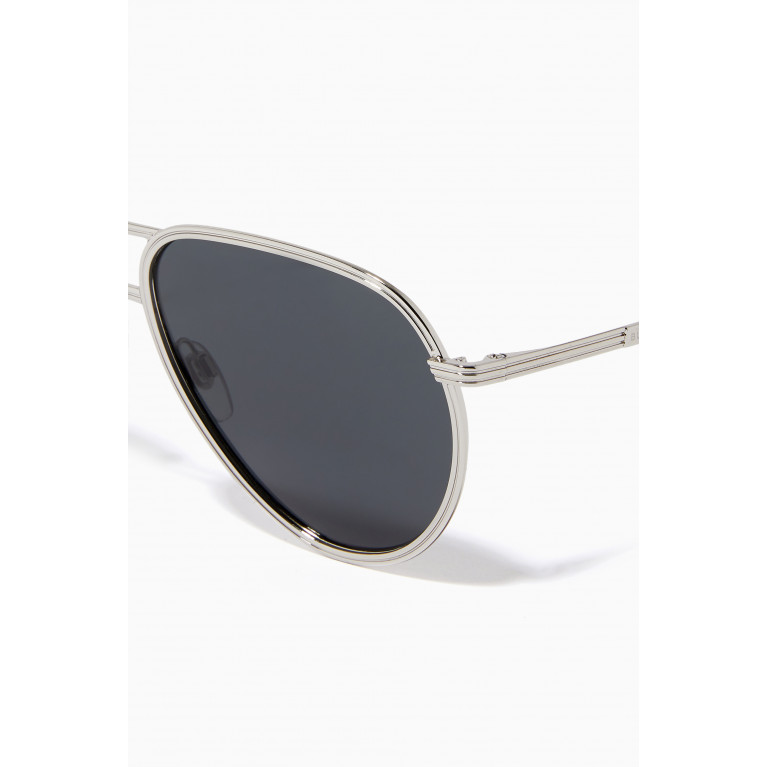 Burberry - Aviator Sunglasses in Metal
