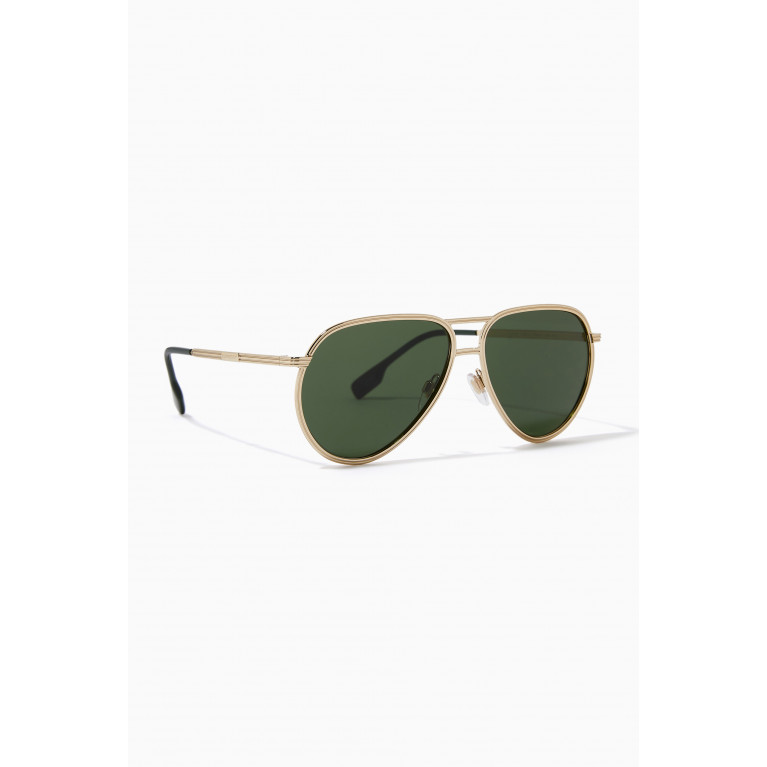 Burberry - Aviator Sunglasses in Metal