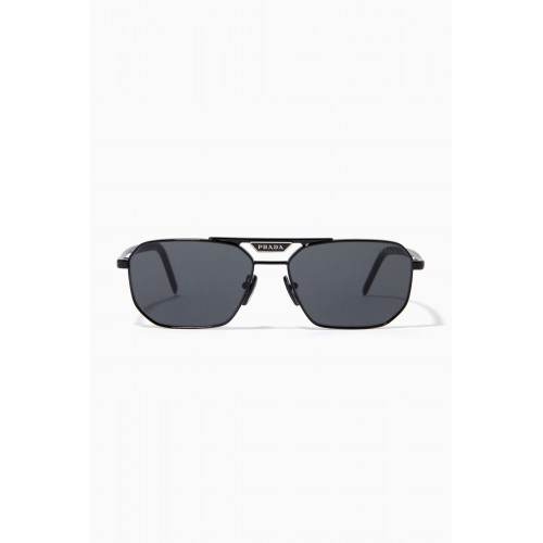 Prada - Rectangular Sunglasses in Metal