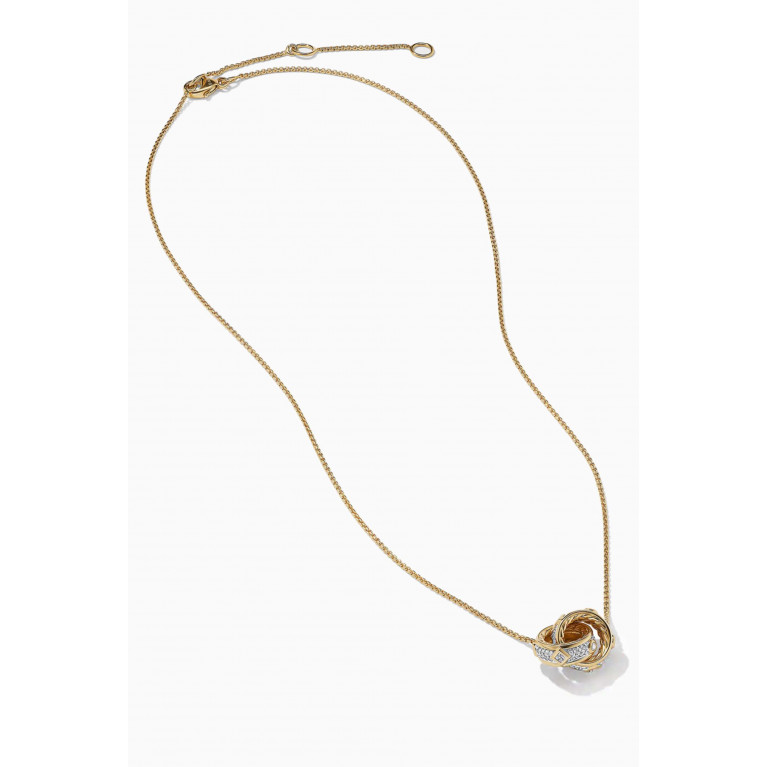 David Yurman - Modern Renaissance Double Pendant Diamond Necklace in 18K Yellow Gold