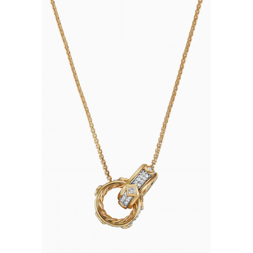 David Yurman - Modern Renaissance Double Pendant Diamond Necklace in 18K Yellow Gold