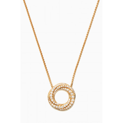 David Yurman - Crossover® Petit Pavé Diamond Pendant Necklace in 18kt Yellow Gold