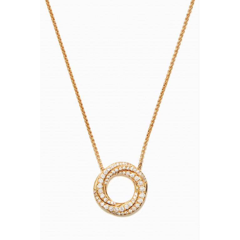David Yurman - Crossover® Petit Pavé Diamond Pendant Necklace in 18kt Yellow Gold