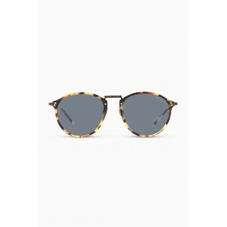 Giorgio Armani - Havana Round Sunglasses in Acetate Brown