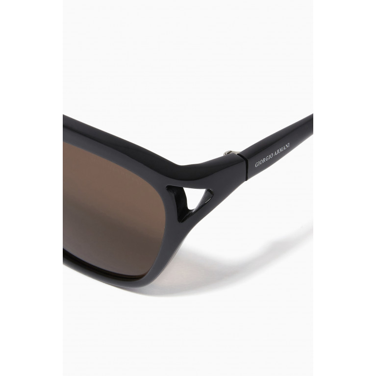 Giorgio Armani - D-frame Sunglasses in Acetate & Metal Brown