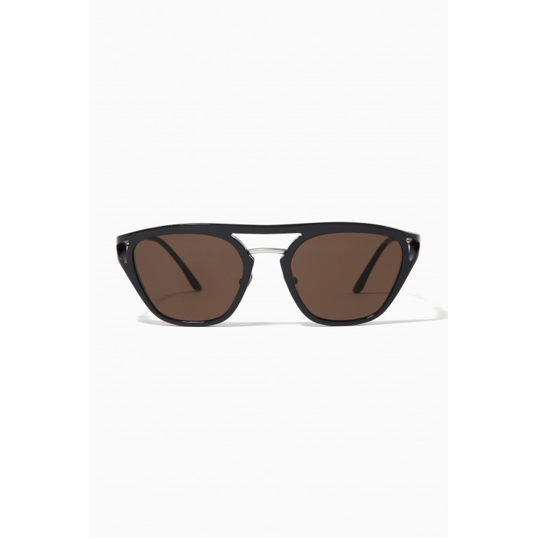 Giorgio Armani - D-frame Sunglasses in Acetate & Metal Brown