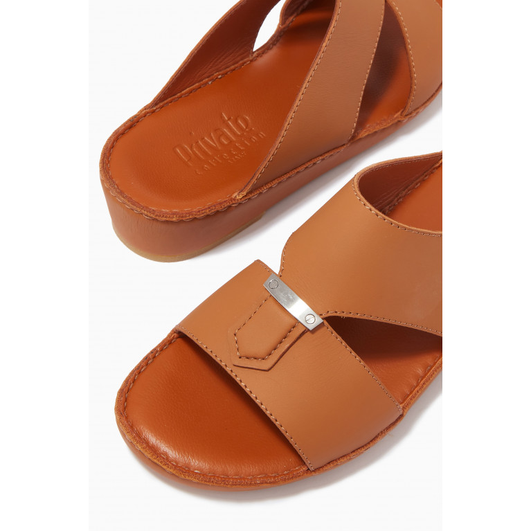 Private Collection - Cinghia Cuscino Sandals in Softcalf Brown