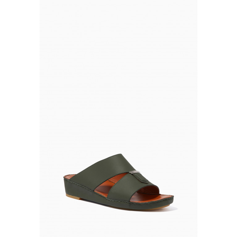 Private Collection - Cinghia Cuscino Sandals in Softcalf Green