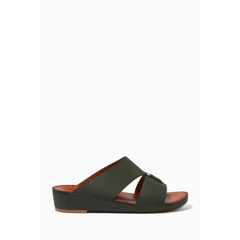 Private Collection - Cinghia Cuscino Sandals in Softcalf Green