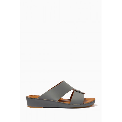 Private Collection - Manetta Contrast Sandals in Rubberised Leather Grey