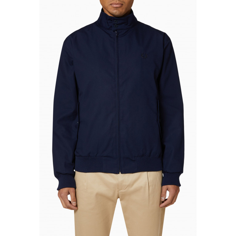 Fred Perry - Harrington Jacket in Cotton Blend Blue