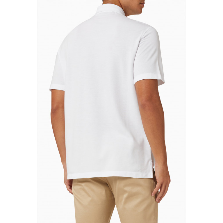 Zegna - Short Sleeve Polo T-shirt in Cotton Piquet