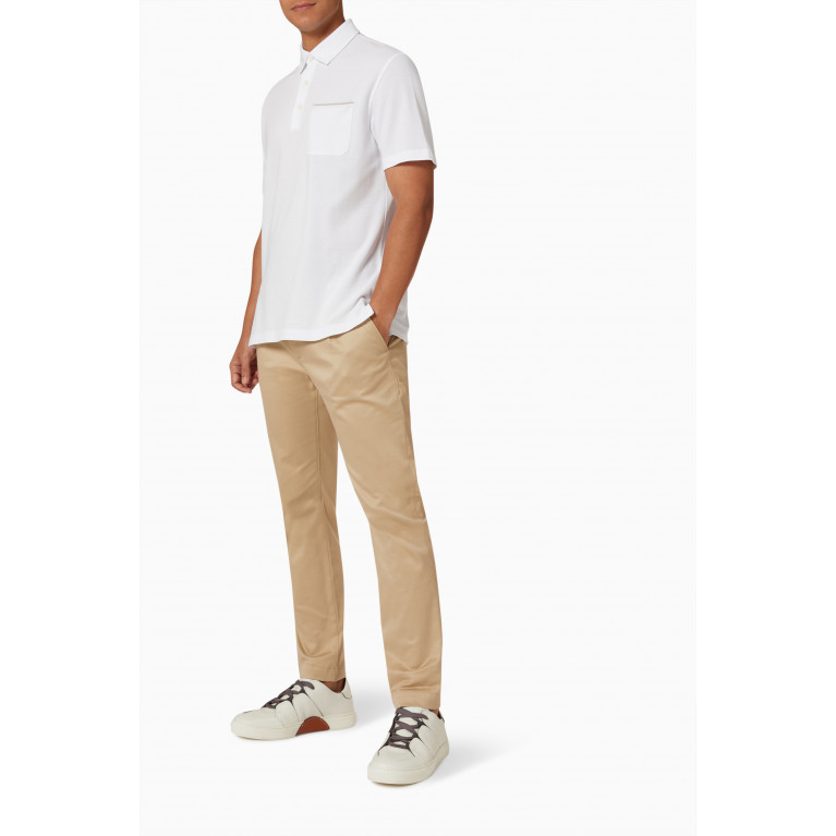 Zegna - Short Sleeve Polo T-shirt in Cotton Piquet