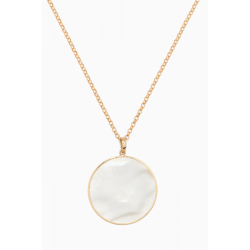 Robert Wan - Mother of Pearl Disc Pendant Necklace in 18kt Yellow Gold