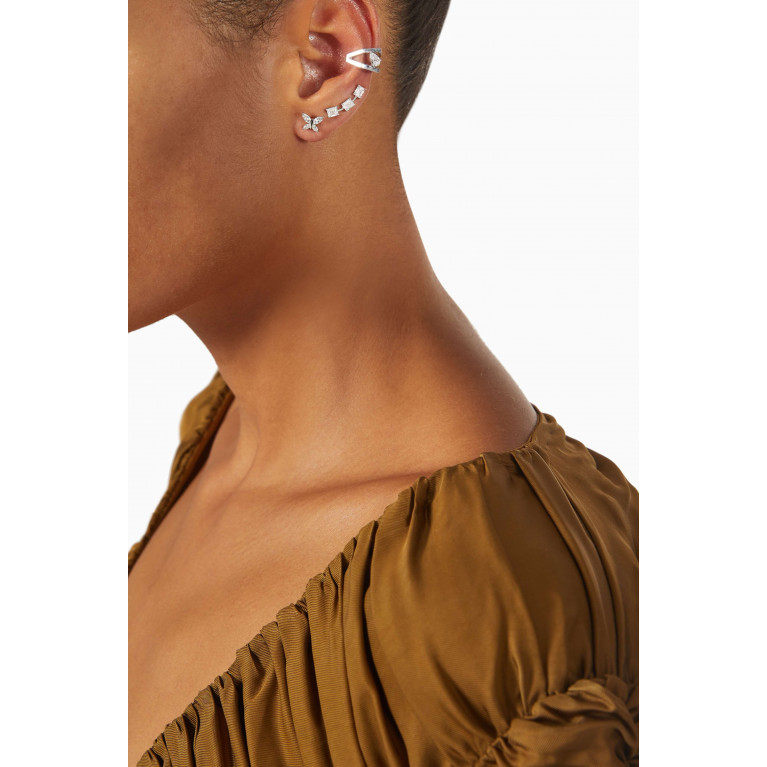 Yataghan Jewellery - Ear Curation Diamond Single Ear cuff in 18kt White Gold