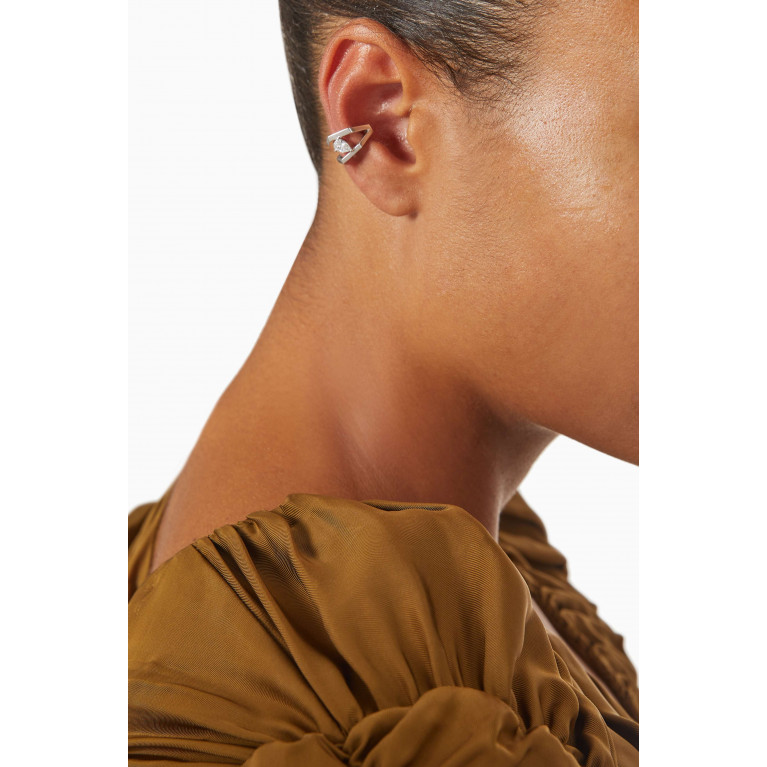 Yataghan Jewellery - Ear Curation Diamond Single Ear cuff in 18kt White Gold