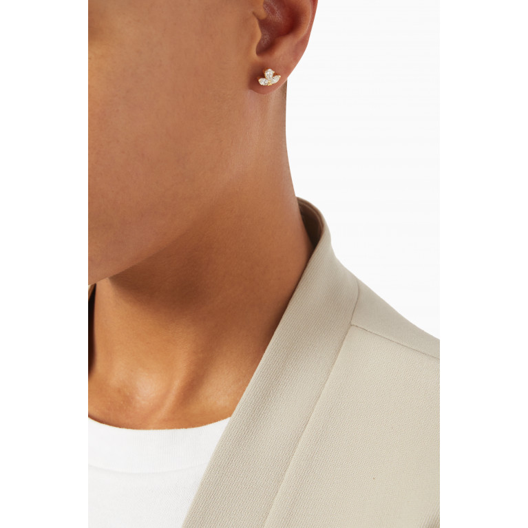 Yataghan Jewellery - Ear Curation Labret Diamond Single Earring in 18kt Yellow Gold