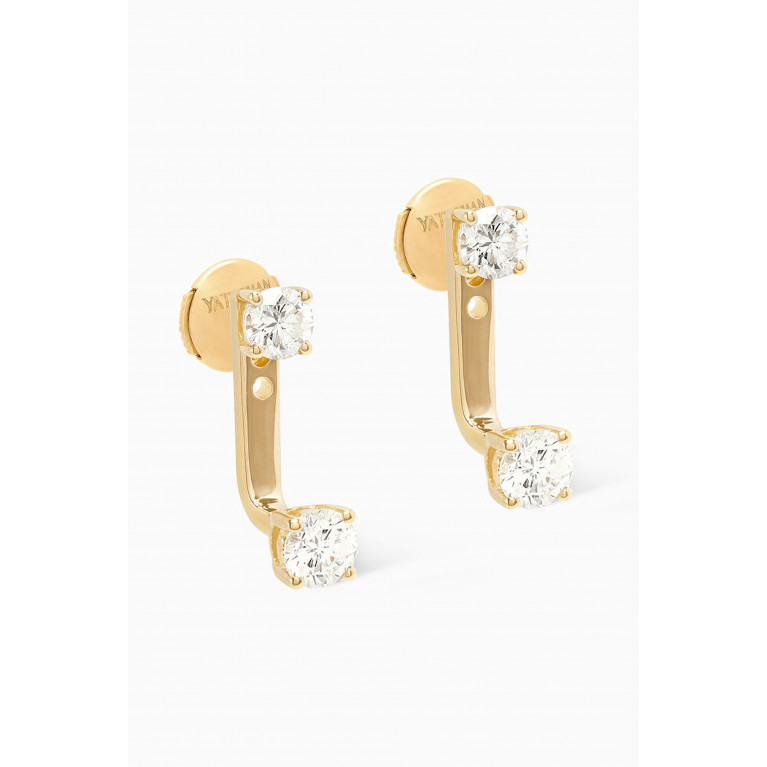 Yataghan Jewellery - My Solitaire Diamond Earrings in 18kt Yellow Gold