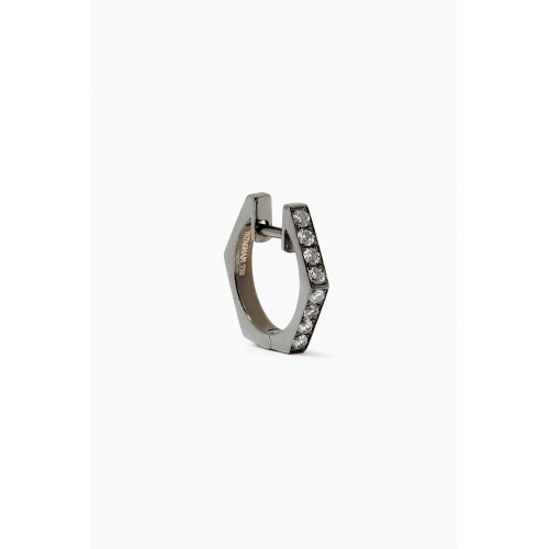 Yataghan Jewellery - Hexagon Diamond Single Earring in 18kt Black Gold