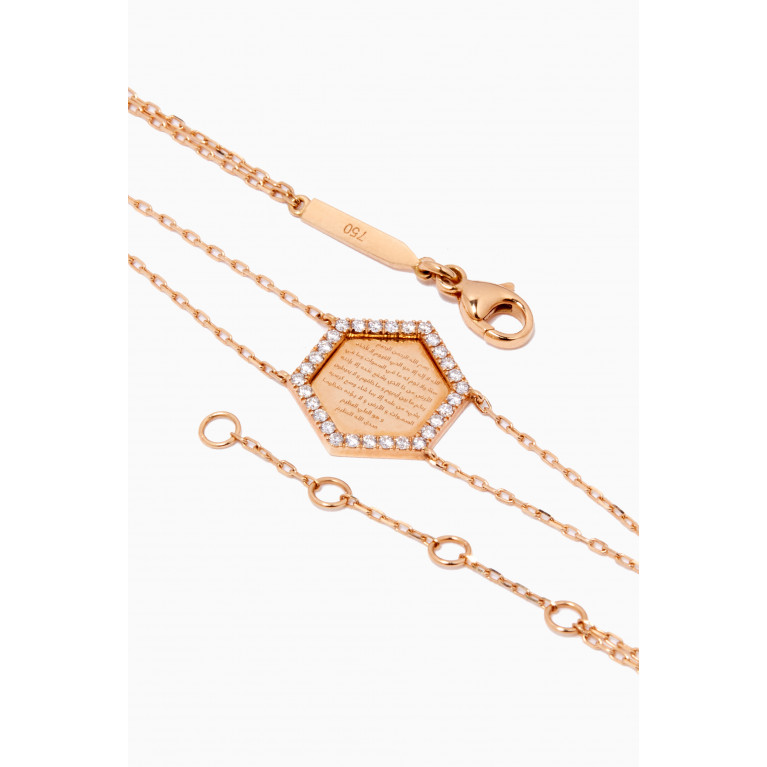 Yataghan Jewellery - Small Ayat Al-Kursi Diamond Bracelet in 18kt Yellow Gold