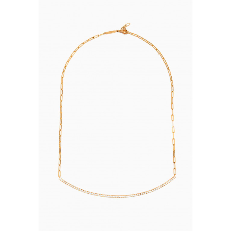 Yataghan Jewellery - Extra Large Diamond Curve Necklace in 18kt Yellow Gold