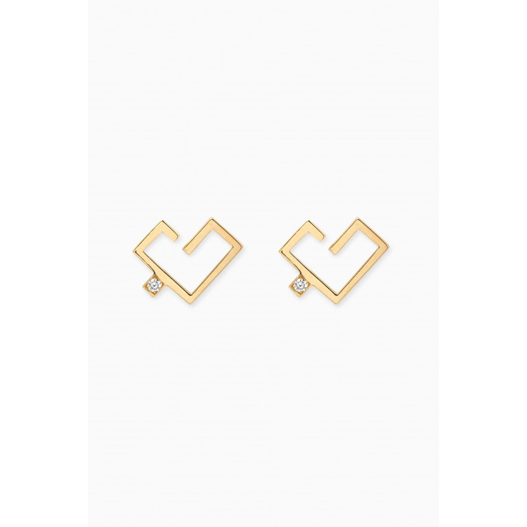 Yataghan Jewellery - Hubb Diamond Stud Earrings in 18kt Gold White