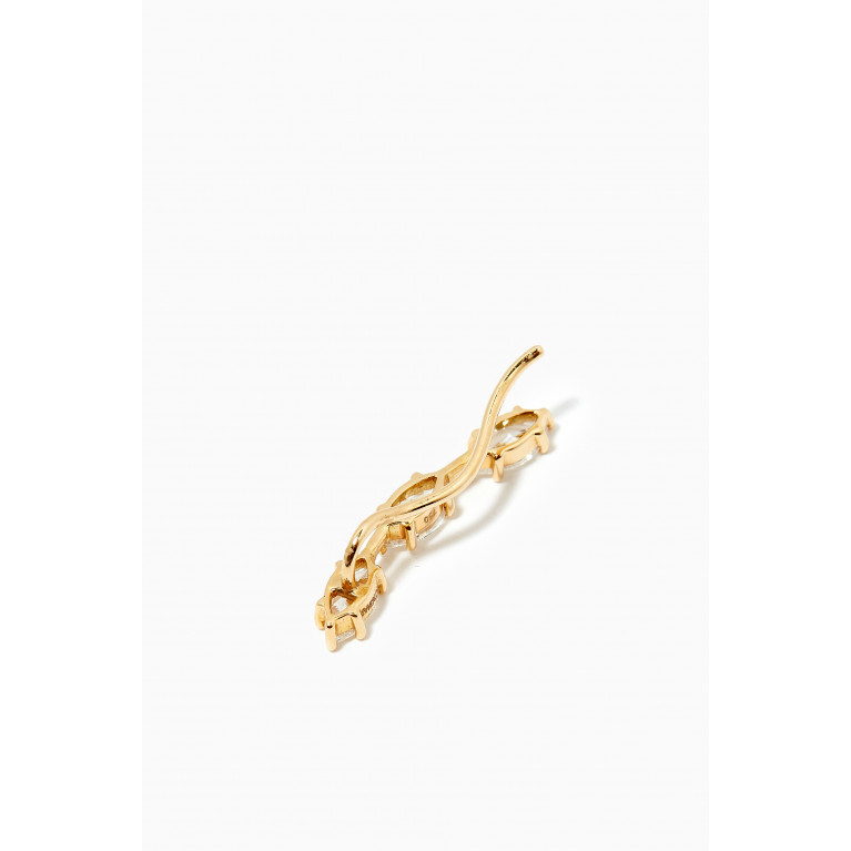 Yataghan Jewellery - Marquise-cut Diamond Single Ear Climber in 18kt Yellow Gold