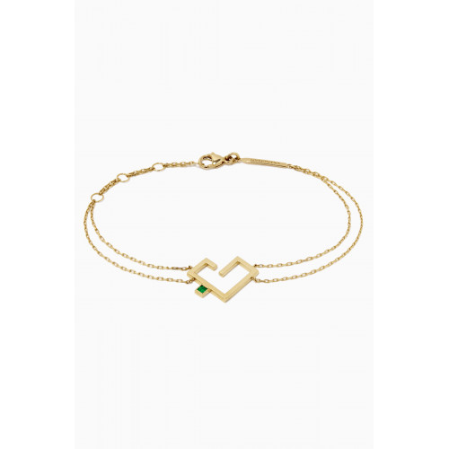 Yataghan Jewellery - Medium Hubb Emerald Bracelet in 18kt Yellow Gold