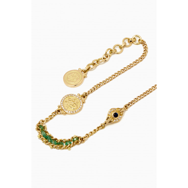 Azza Fahmy - Love Emerald Bracelet in 18kt Yellow Gold