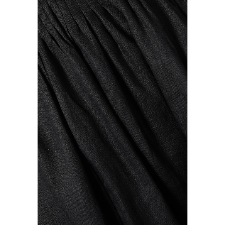 Zimmermann - Jude Scallop Midi Dress in Linen Black