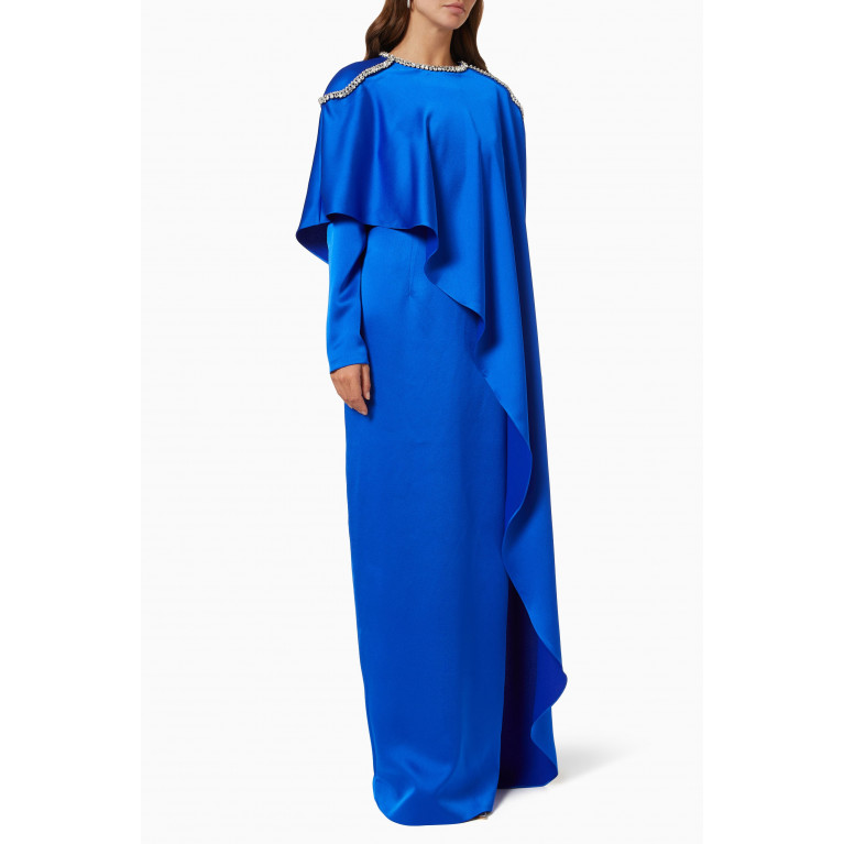 Rasario - Embellished Cape Gown