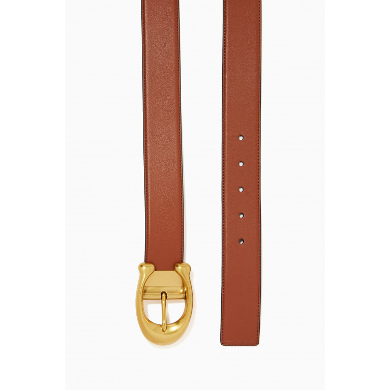 Coach - Signature Buckle Reversible Belt in Calf Leather Multicolour