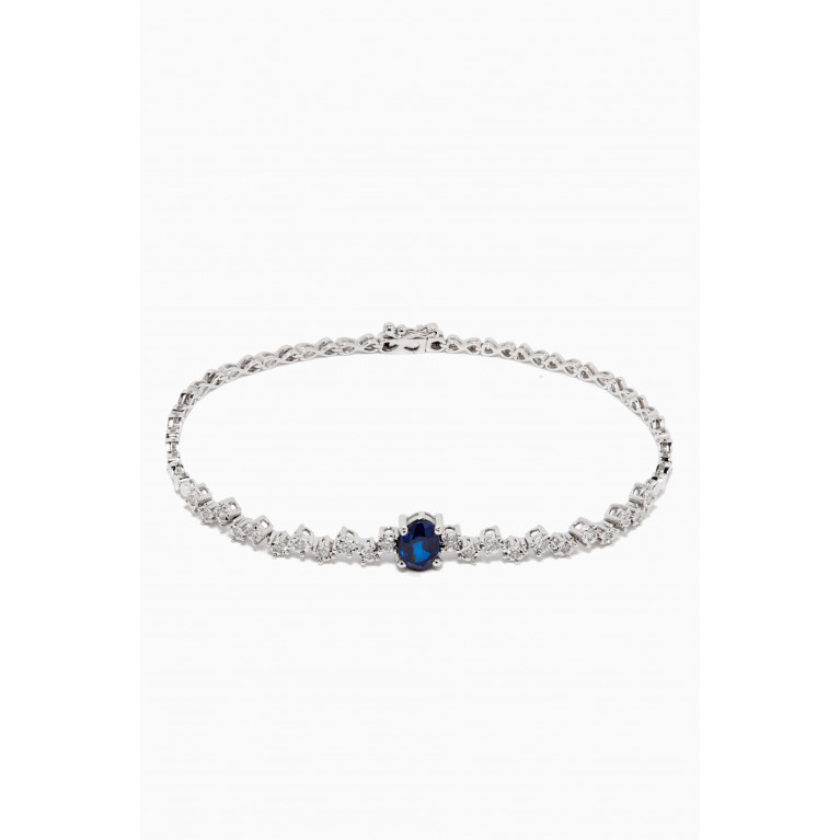 NASS - Sapphire and Diamond Bracelet in White Gold