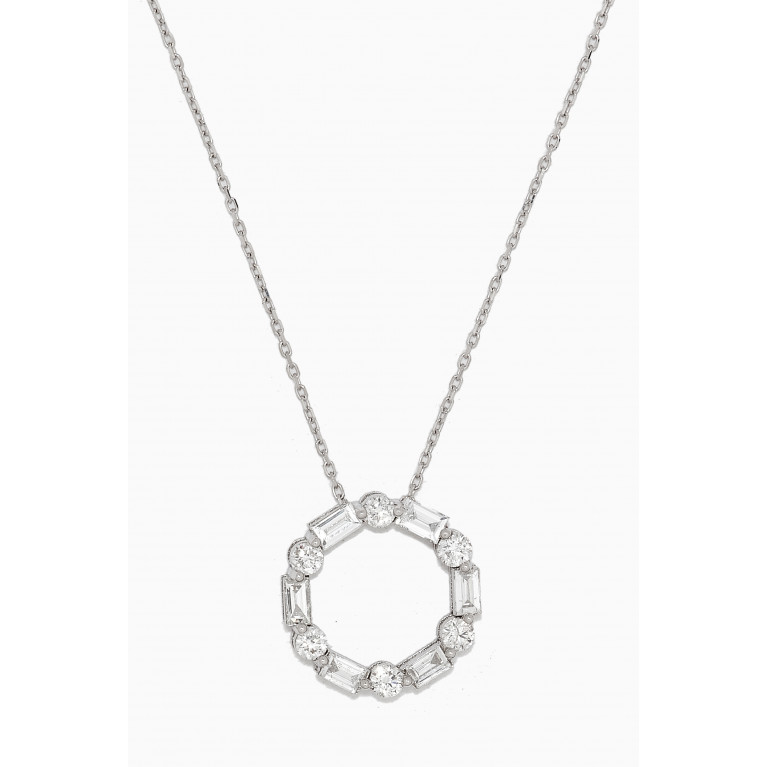 NASS - Circle Diamond Necklace in White Gold