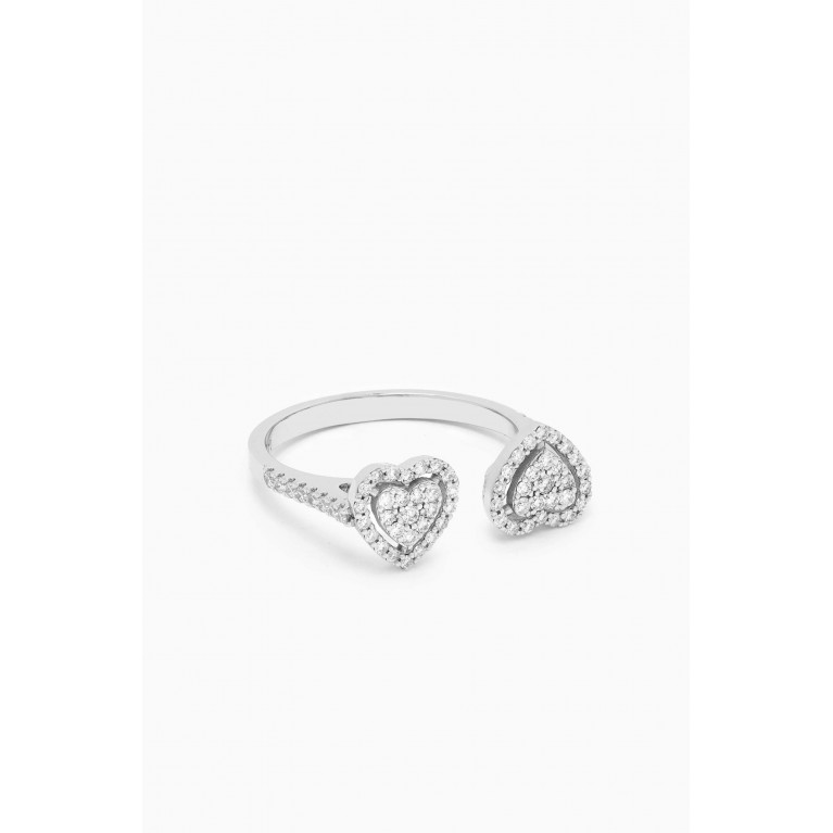 NASS - Heart Toi et Moi Diamond Ring in 14kt White Gold