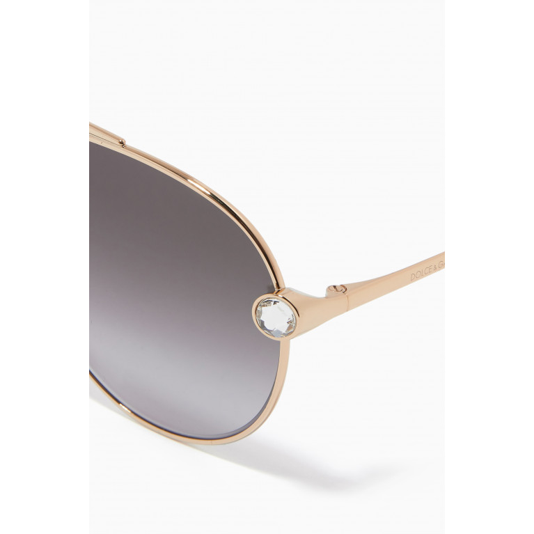 Dolce & Gabbana - Aviator Sunglasses in Metal Gold