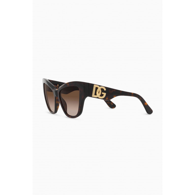 Dolce & Gabbana - DG Crossed Sunglasses in Acetate Brown
