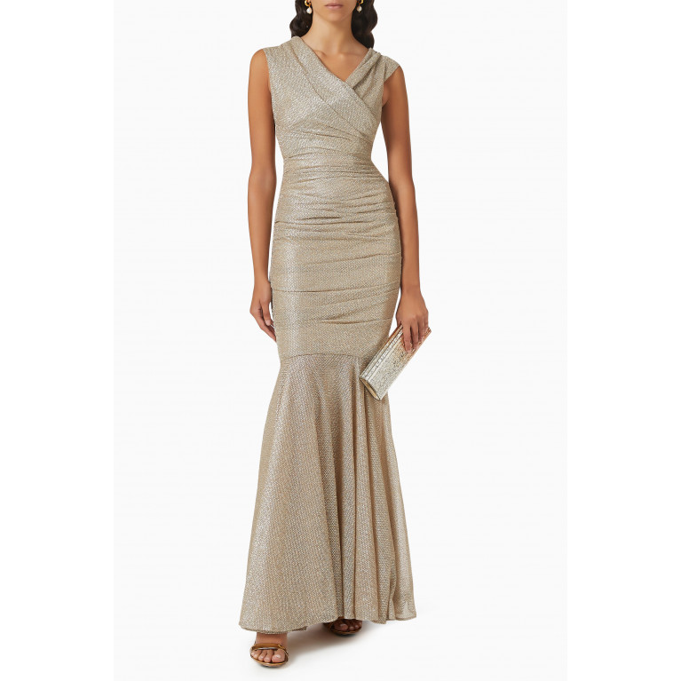 Talbot Runhof - Ruched Gown in Ombre Voile