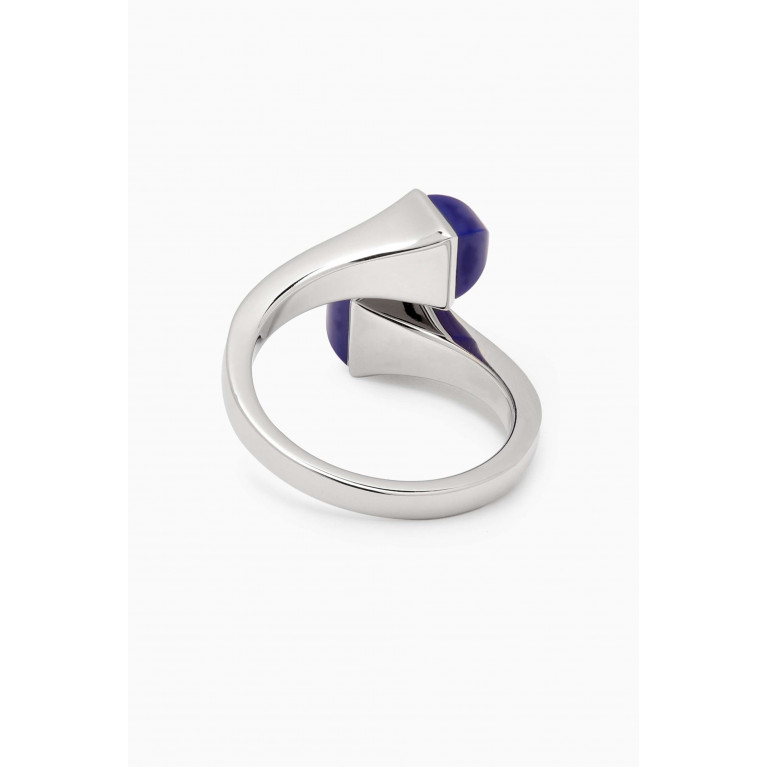 Marli - Cleo Diamond & Lapis Lazuli Ring in 18kt White Gold