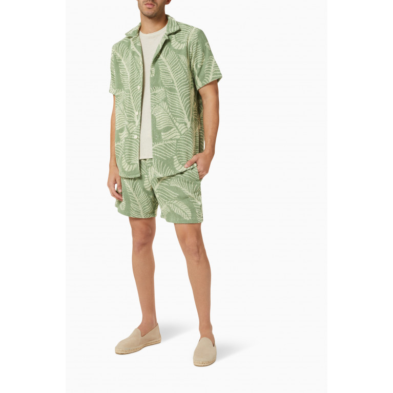 OAS - Banana Leaf Shorts in Cotton Terry