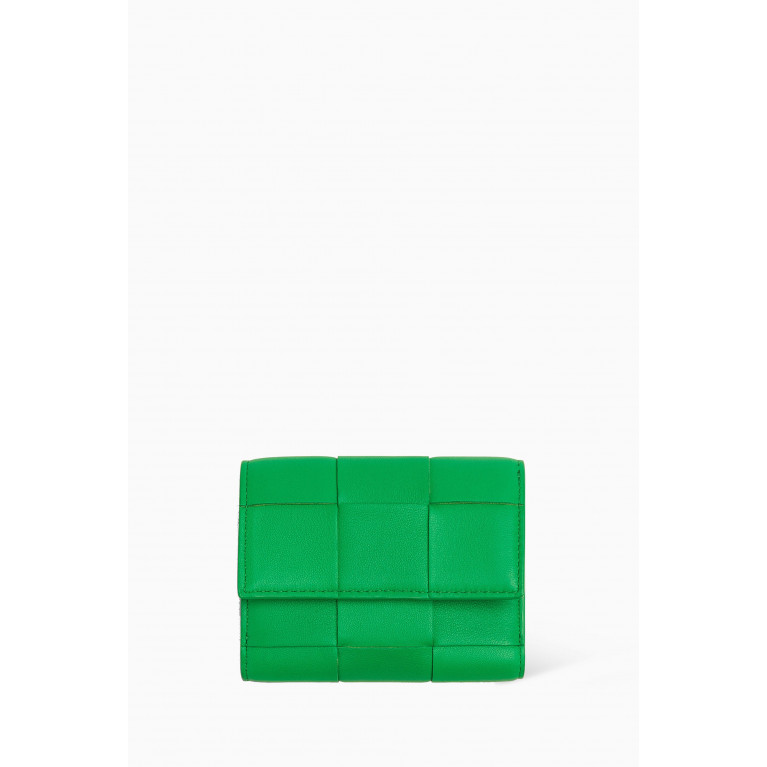 Bottega Veneta - Mini Tri-fold Zip Wallet in Intrecciato Nappa