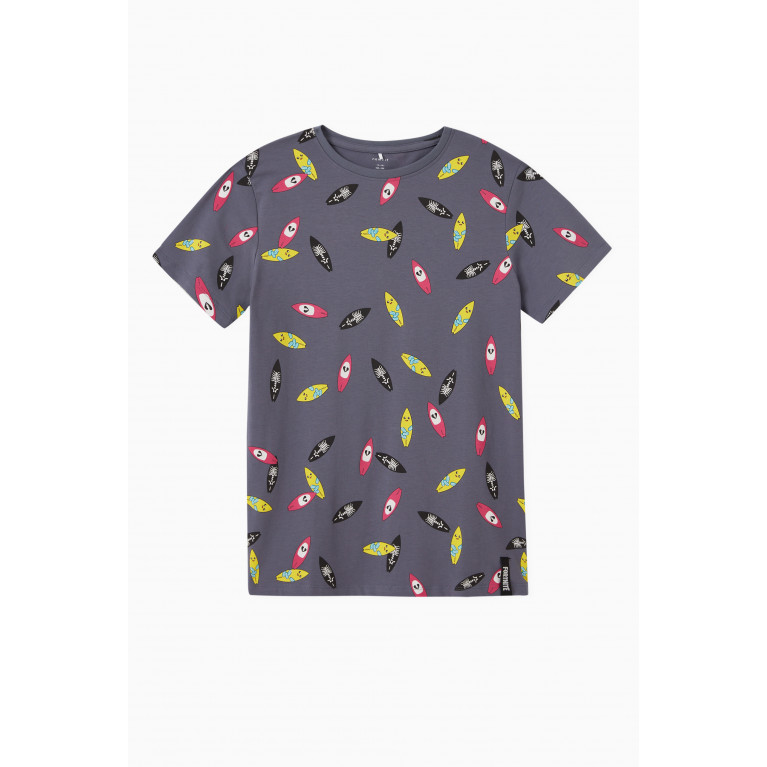 Name It - Fortnite T-shirt in Stretchy Cotton Grey