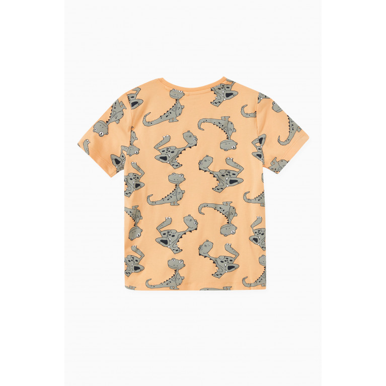 Name It - Jean Animal Print T-shirt in Organic Cotton Jersey Orange